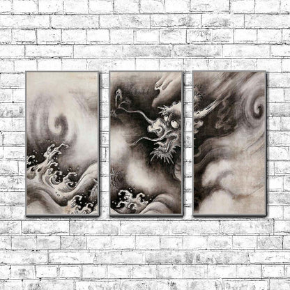 Japanese dragon (16th century) vintage painting by Yamada Dōan