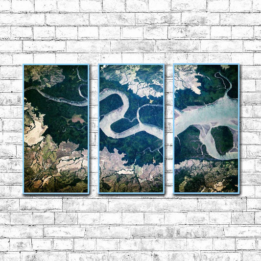 Space Eye View of Meandering River  | Choose Style | Size & Trim Color