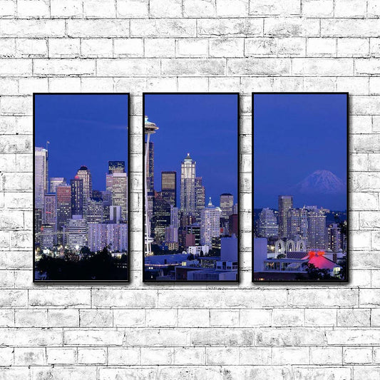 A Dusk View of the Seattle Skyline  | Choose Style | Size & Trim Color