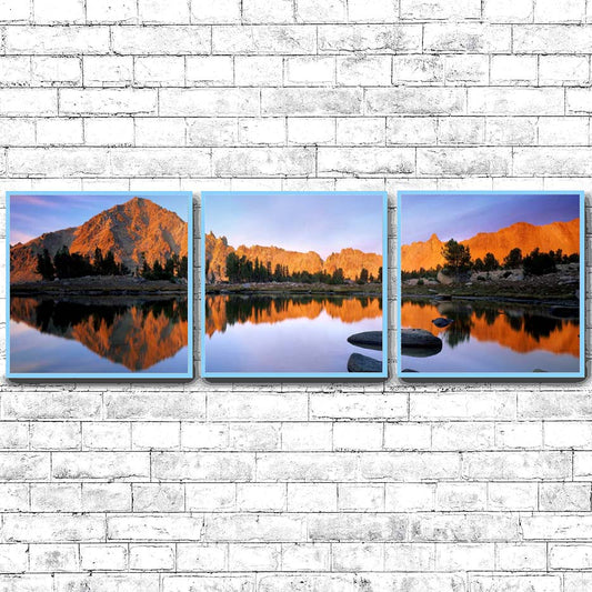 White Cloud peaks reflect into a small lake on the Windy Devil Pass  | Choose Style | Size & Trim Color