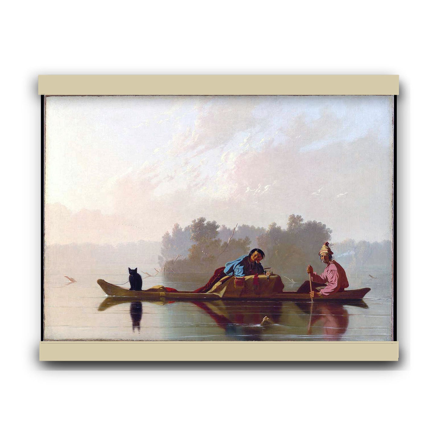 Fur Traders by George Caleb Bingham 1845 | Hanging Canvas Art | Choice of Board Colors