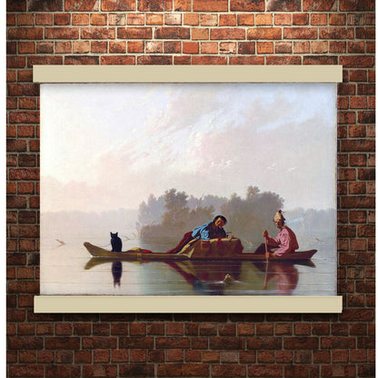 Fur Traders by George Caleb Bingham 1845 | Hanging Canvas Art | Choice of Board Colors