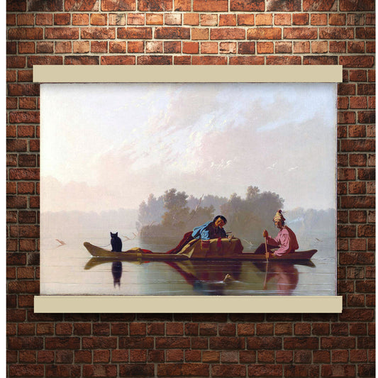 Fur Traders by George Caleb Bingham 1845 | Hanging Canvas Art | Choice of Board Colors