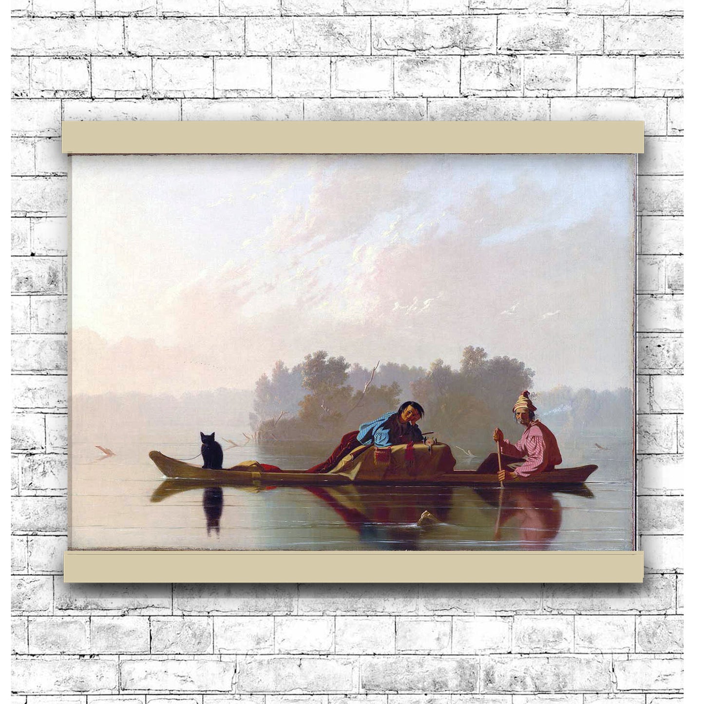 Fur Traders by George Caleb Bingham 1845 | Hanging Canvas Art | Choice of Board Colors