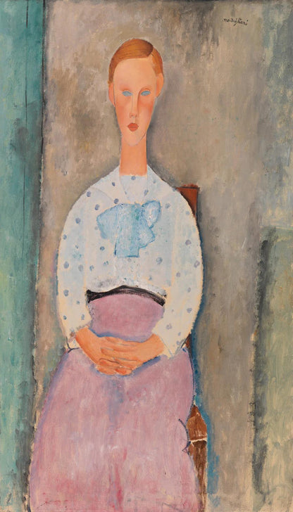 Girl with a Polka-Dot Blouse by Amedeo Modiglian