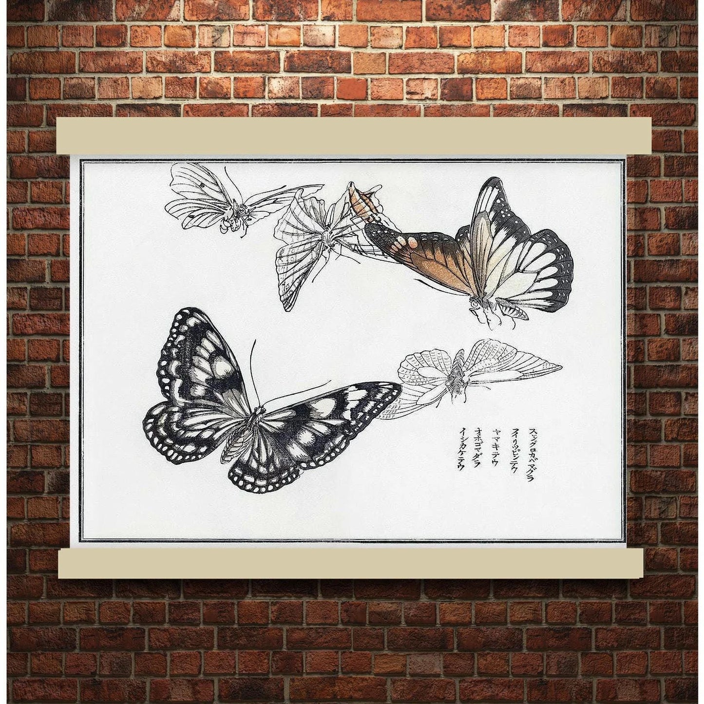 Butterflies by Kōno Bairei (1913) | Hanging Canvas Art | Choice of Board Colors