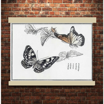 Butterflies by Kōno Bairei (1913) | Hanging Canvas Art | Choice of Board Colors