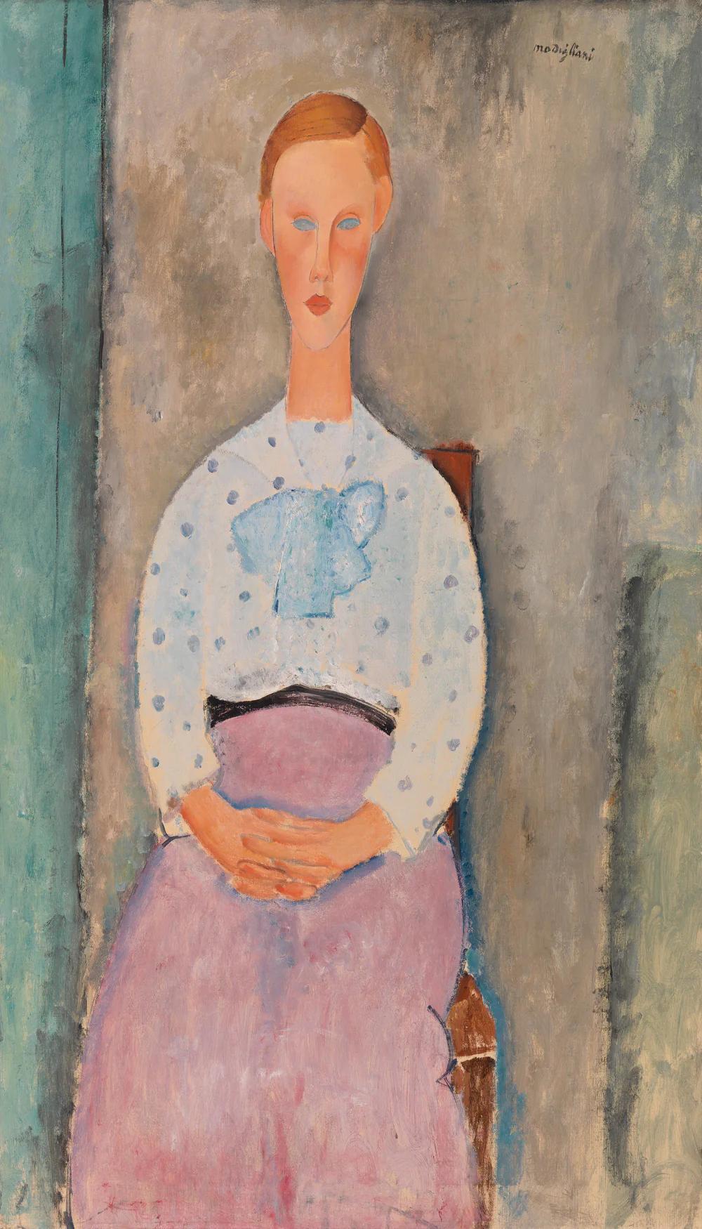 Girl with a Polka-Dot Blouse by Amedeo Modiglian