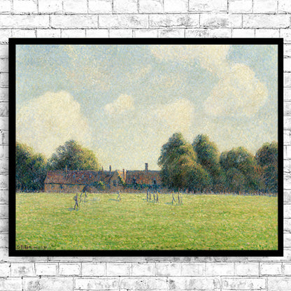 Hampton Court Green (1891) by Camille Pissarro - Buy Framed, Tapestry Hung, Border Wrapped, or Print Only, with Color Choice