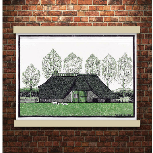 Farmhouse with thatched roof (1919) by Julie de Graag