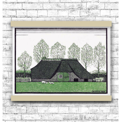 Farmhouse with thatched roof (1919) by Julie de Graag