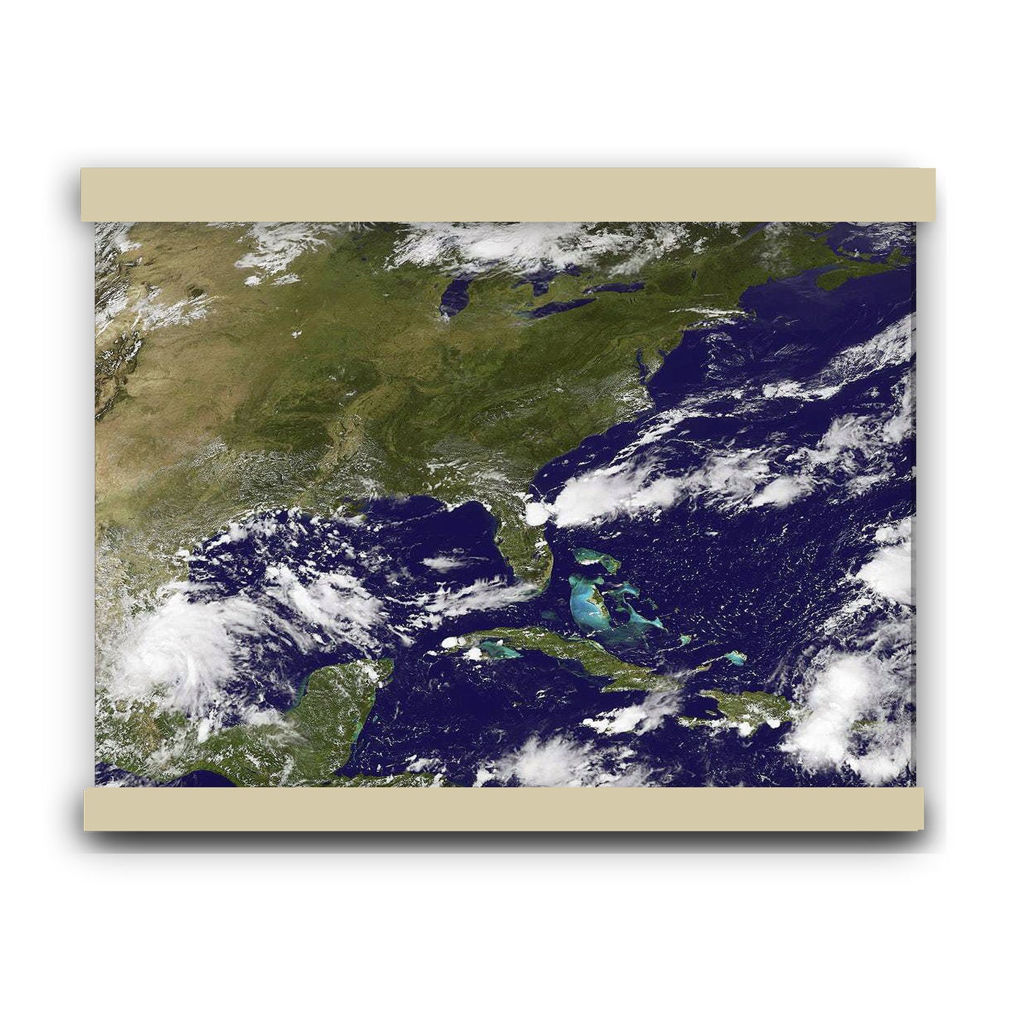 Eastern USA from Space | Hanging Canvas Art | Choice of Board Colors