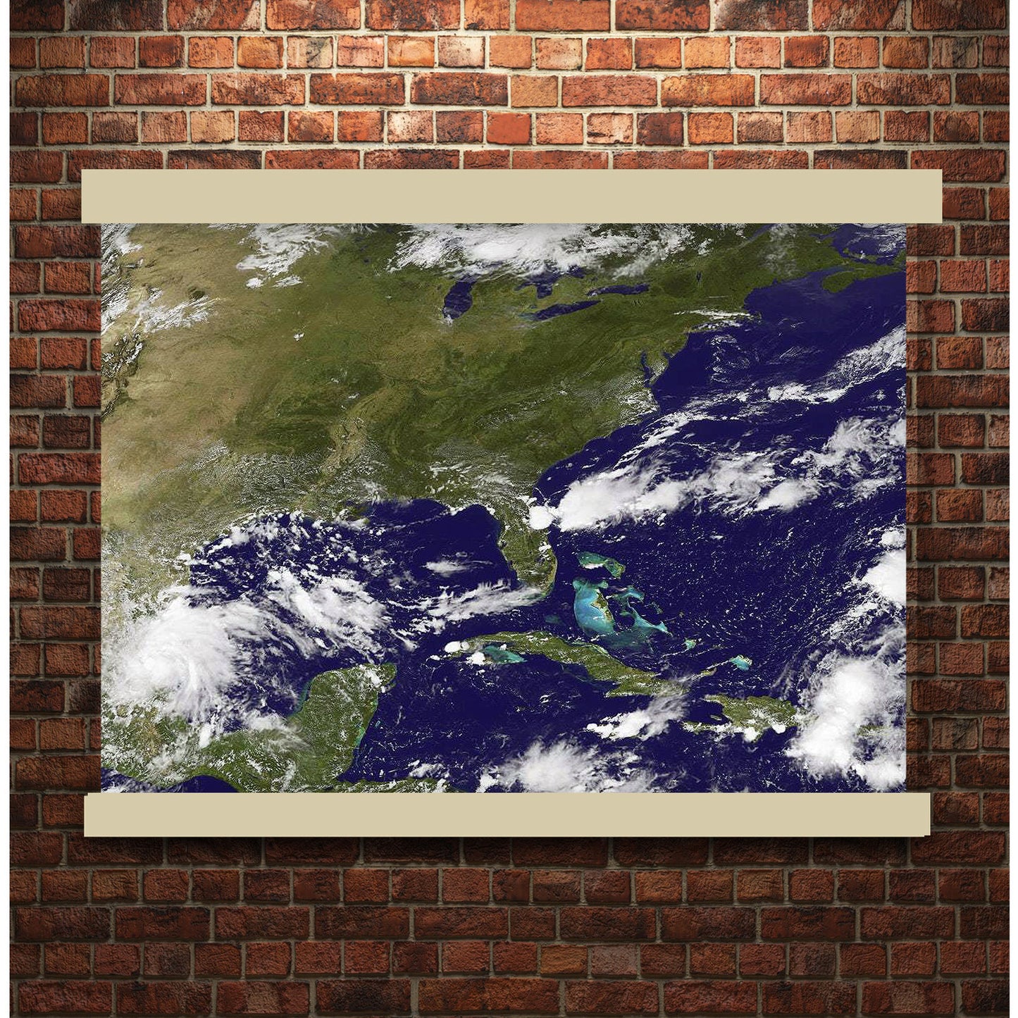 Eastern USA from Space | Hanging Canvas Art | Choice of Board Colors