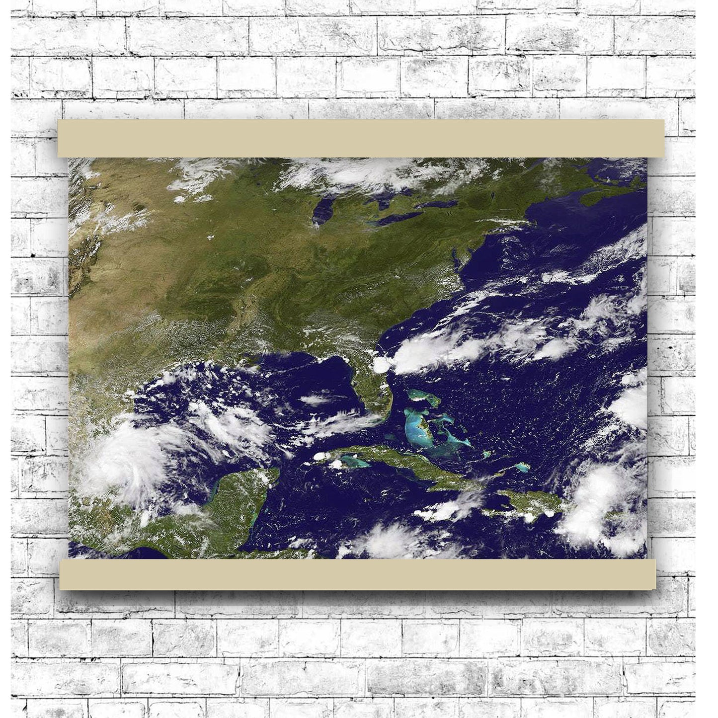 Eastern USA from Space | Hanging Canvas Art | Choice of Board Colors