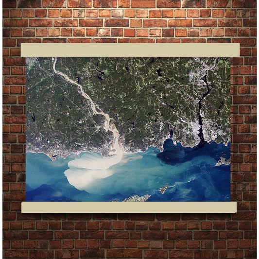 Connecticut River from Space | Hanging Canvas Art | Choice of Board Color