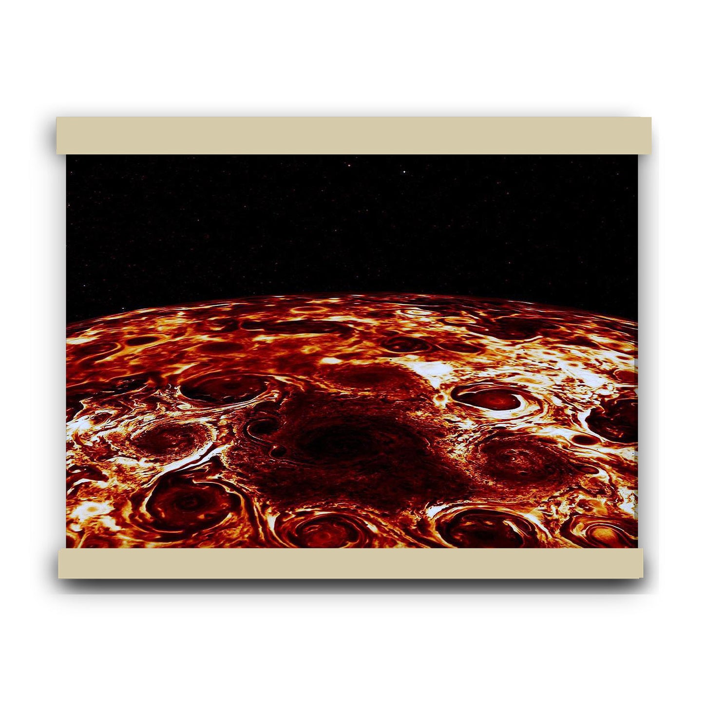 Cyclones Encircle Jupiter's North Pole | Hanging Canvas Art | Choice of Board Colors