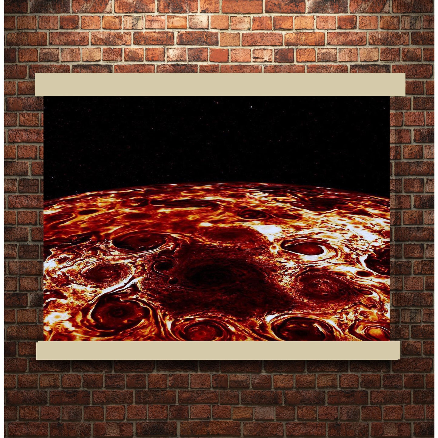 Cyclones Encircle Jupiter's North Pole | Hanging Canvas Art | Choice of Board Colors