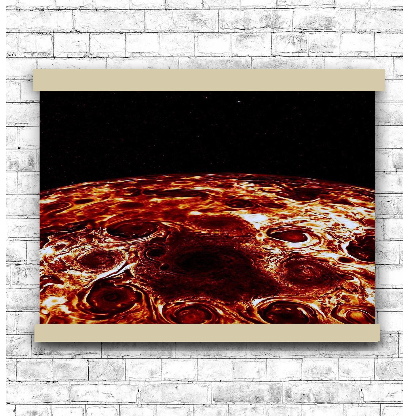 Cyclones Encircle Jupiter's North Pole | Hanging Canvas Art | Choice of Board Colors