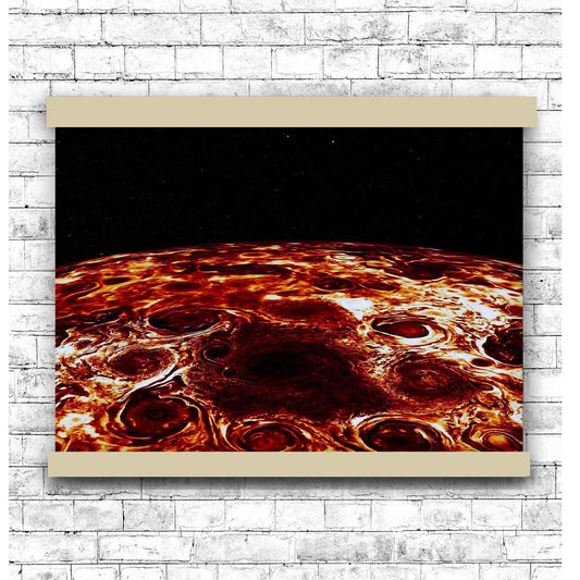 Cyclones Encircle Jupiter's North Pole | Hanging Canvas Art | Choice of Board Colors