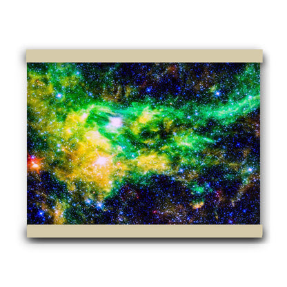 Green Nebula Clouds | Hanging Canvas Art | Choice of Board Colors