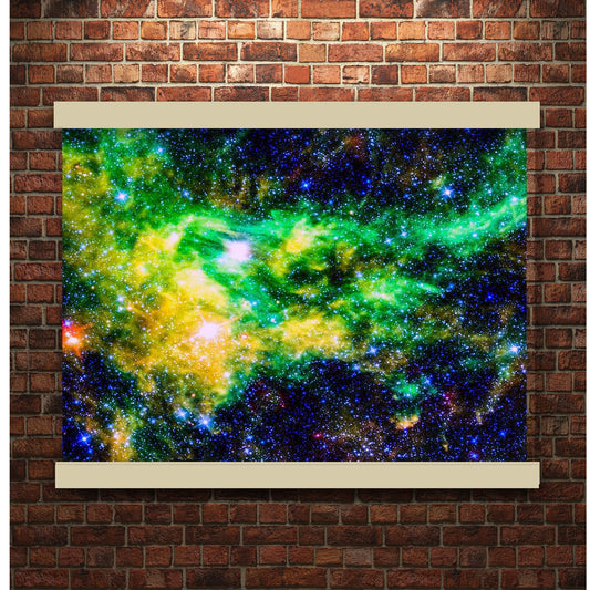 Green Nebula Clouds | Hanging Canvas Art | Choice of Board Colors