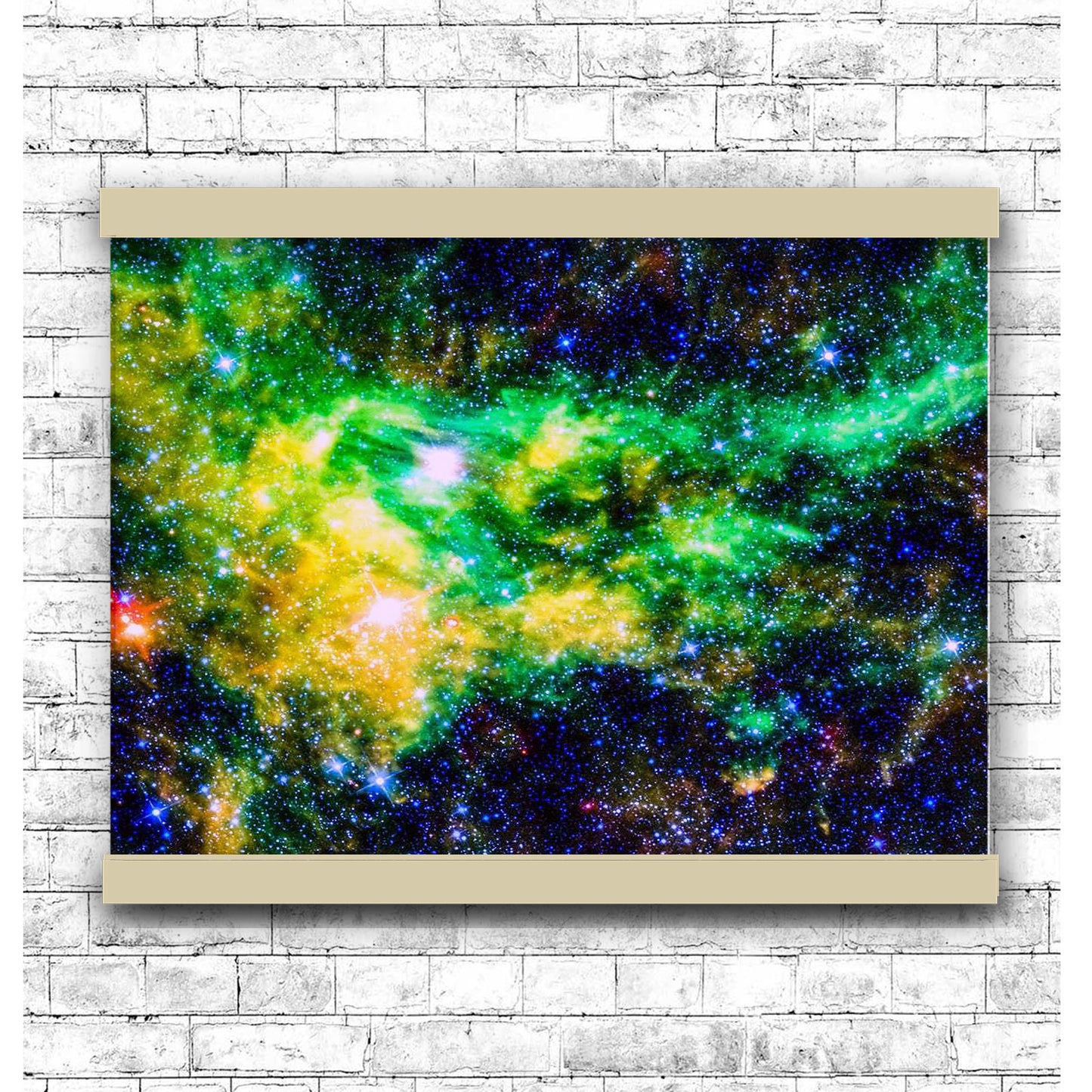 Green Nebula Clouds | Hanging Canvas Art | Choice of Board Colors