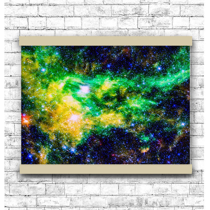 Green Nebula Clouds | Hanging Canvas Art | Choice of Board Colors