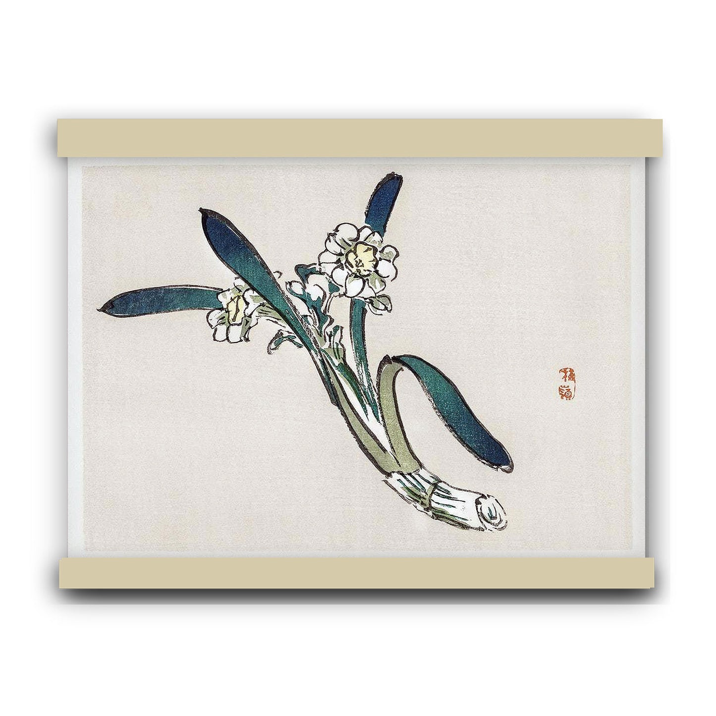 Bunchflower Daffodil by Kōno Bairei (1913) | Hanging Canvas Art | Choice of Board Colors