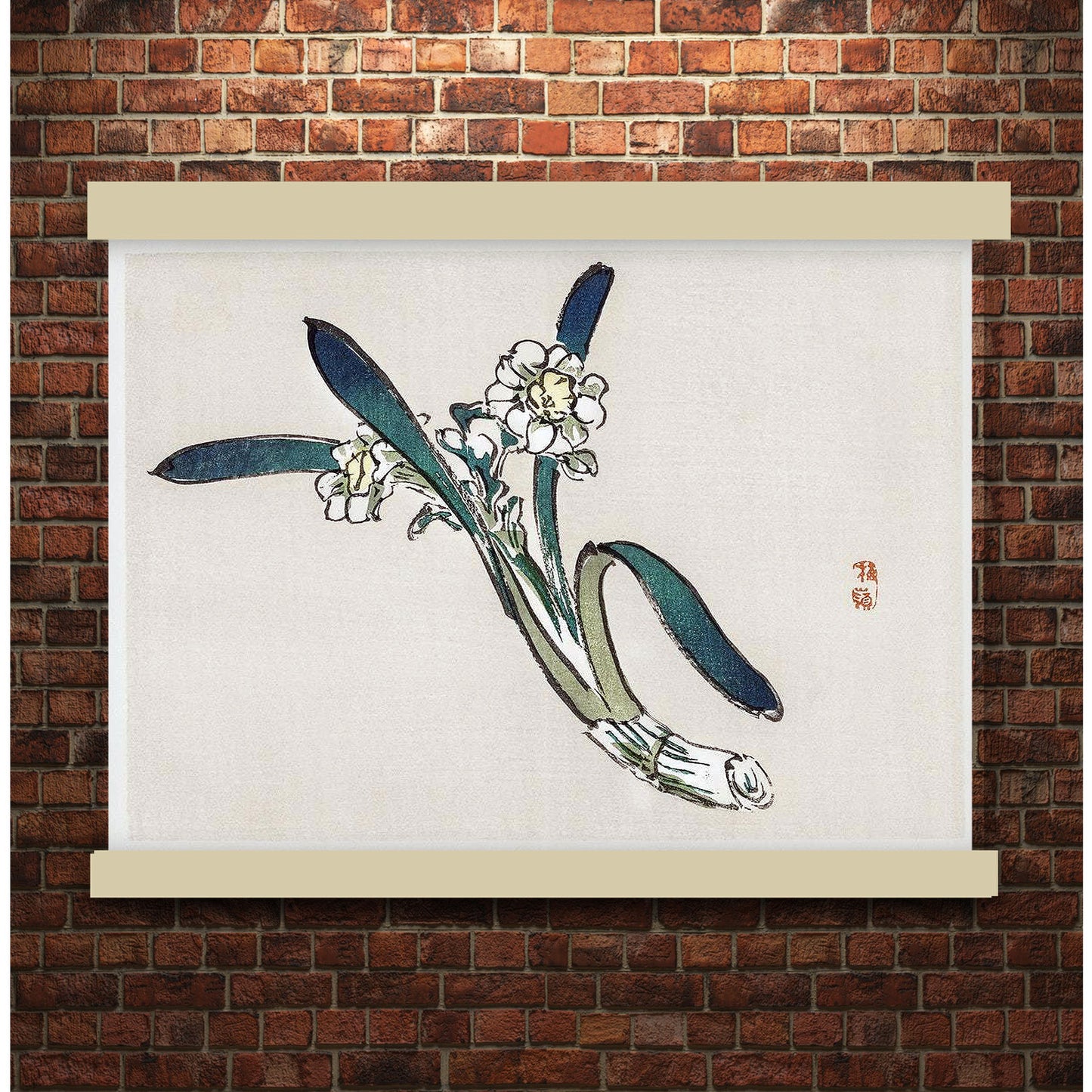 Bunchflower Daffodil by Kōno Bairei (1913) | Hanging Canvas Art | Choice of Board Colors