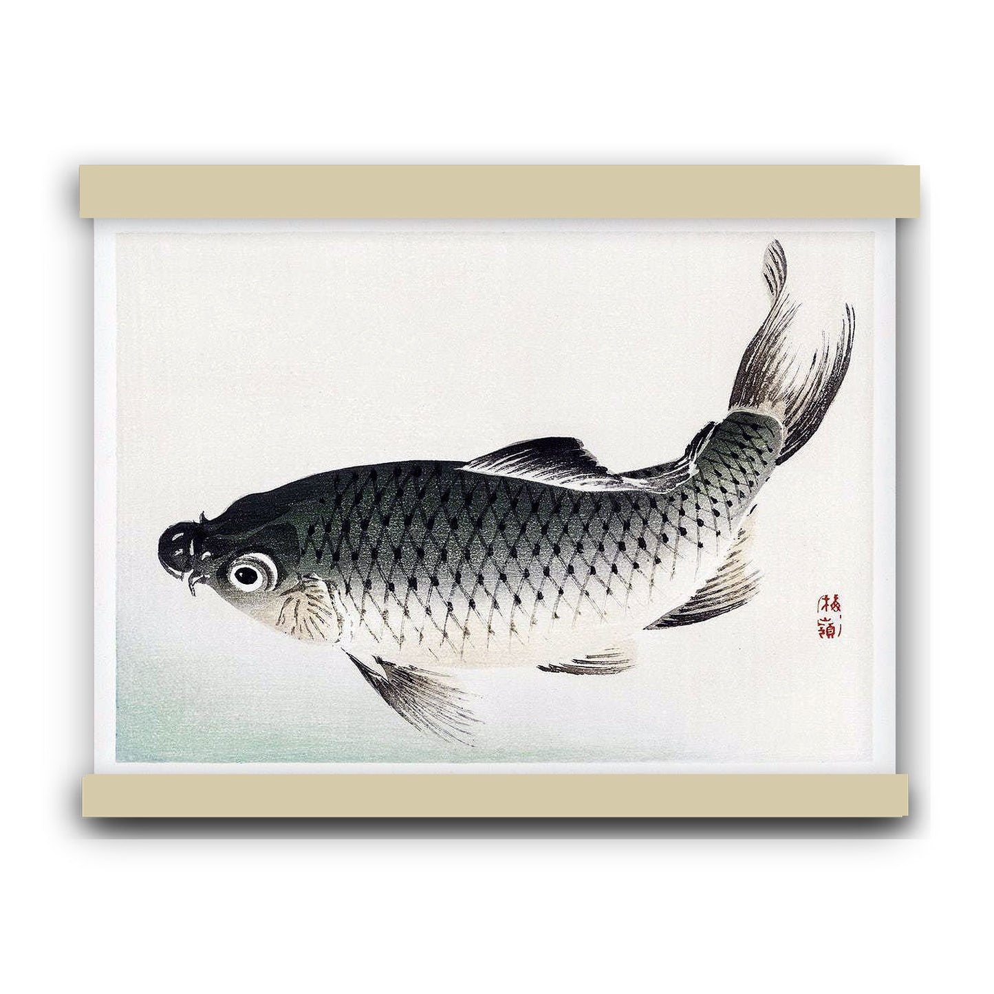 Carp by Kōno Bairei (1913) | Hanging Canvas Art | Choice of Board Colors