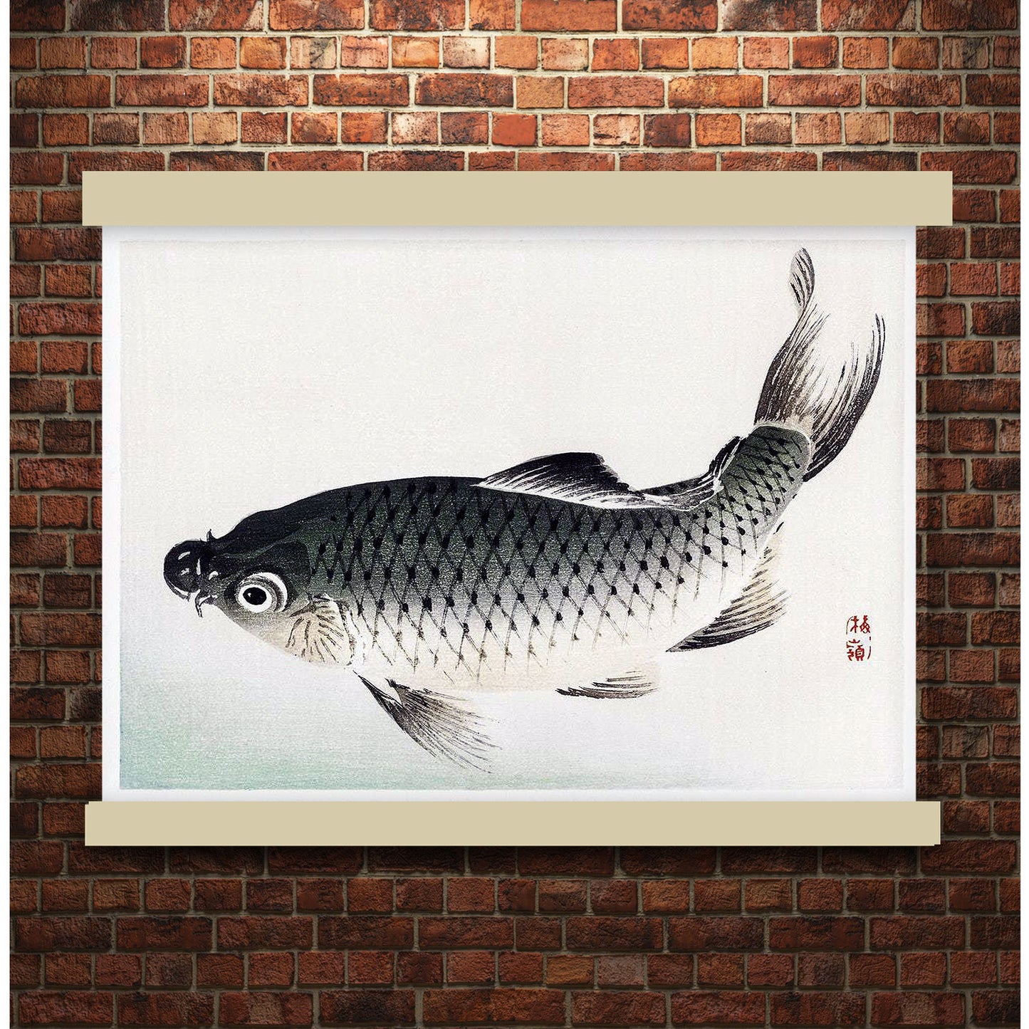 Carp by Kōno Bairei (1913) | Hanging Canvas Art | Choice of Board Colors