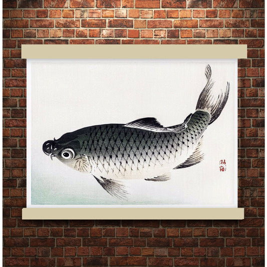 Carp by Kōno Bairei (1913) | Hanging Canvas Art | Choice of Board Colors