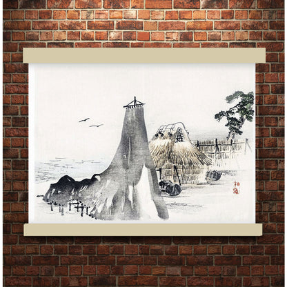 Cottage by Kōno Bairei (1913) | Hanging Canvas Art | Choice of Board Colors