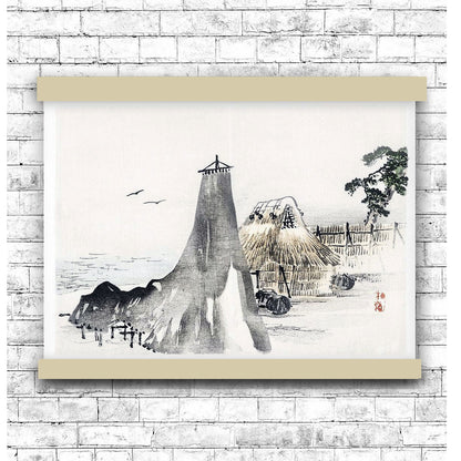 Cottage by Kōno Bairei (1913) | Hanging Canvas Art | Choice of Board Colors