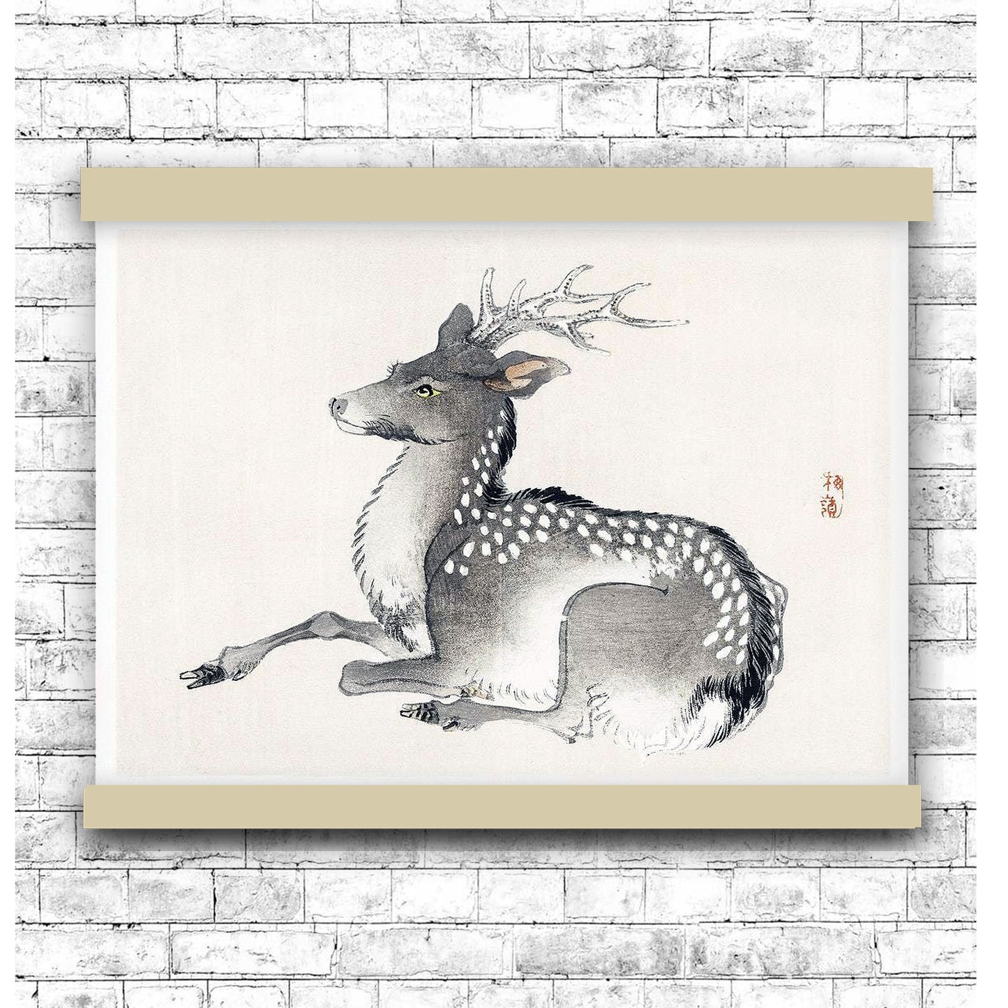 Elk by Kōno Bairei (1913) | Hanging Canvas Art | Choice of Board Colors