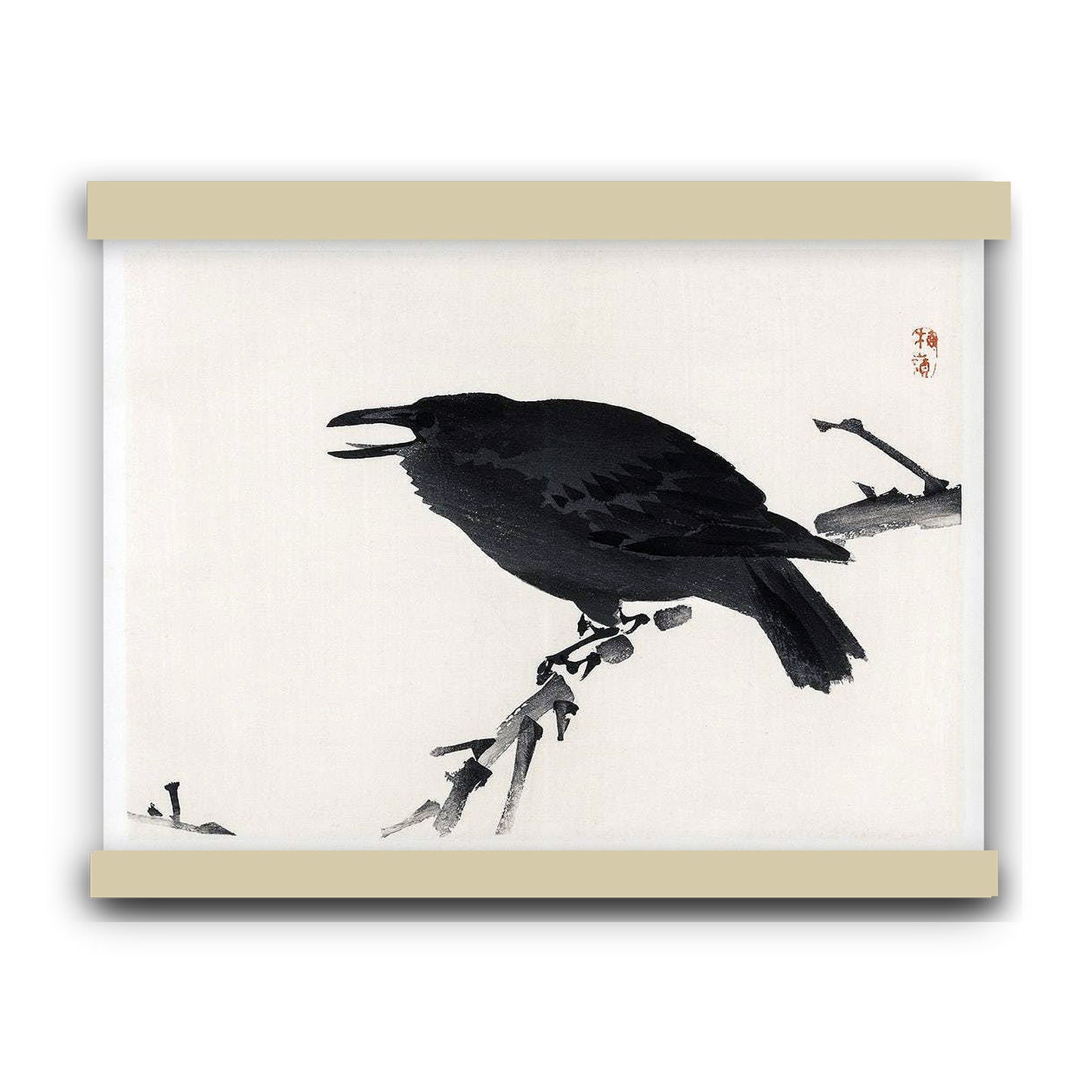 Crow by Kōno Bairei (1913) | Hanging Canvas Art | Choice of Board Colors