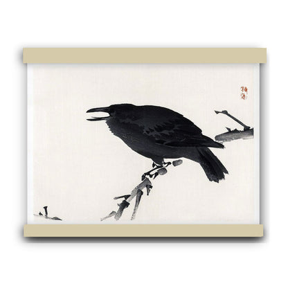 Crow by Kōno Bairei (1913) | Hanging Canvas Art | Choice of Board Colors
