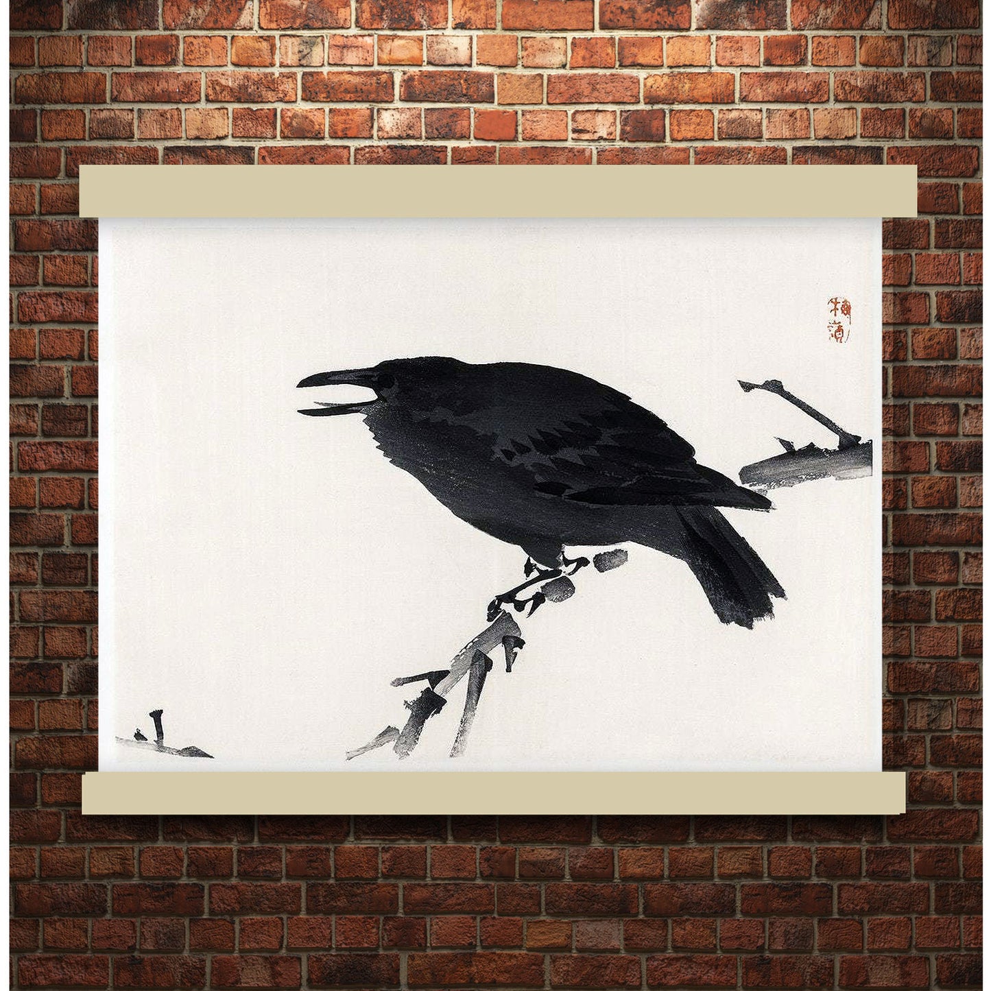 Crow by Kōno Bairei (1913) | Hanging Canvas Art | Choice of Board Colors