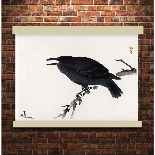 Crow by Kōno Bairei (1913) | Hanging Canvas Art | Choice of Board Colors