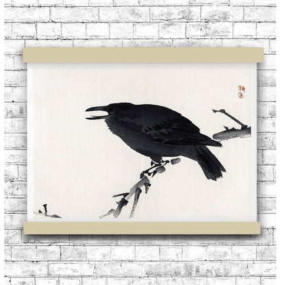 Crow by Kōno Bairei (1913) | Hanging Canvas Art | Choice of Board Colors