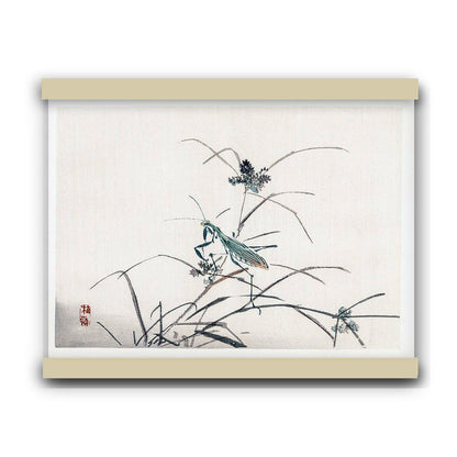 Grasshopper by Kōno Bairei (1913) | Hanging Canvas Art | Choice of Board Colors