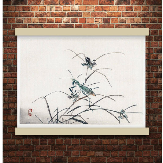 Grasshopper by Kōno Bairei (1913) | Hanging Canvas Art | Choice of Board Colors