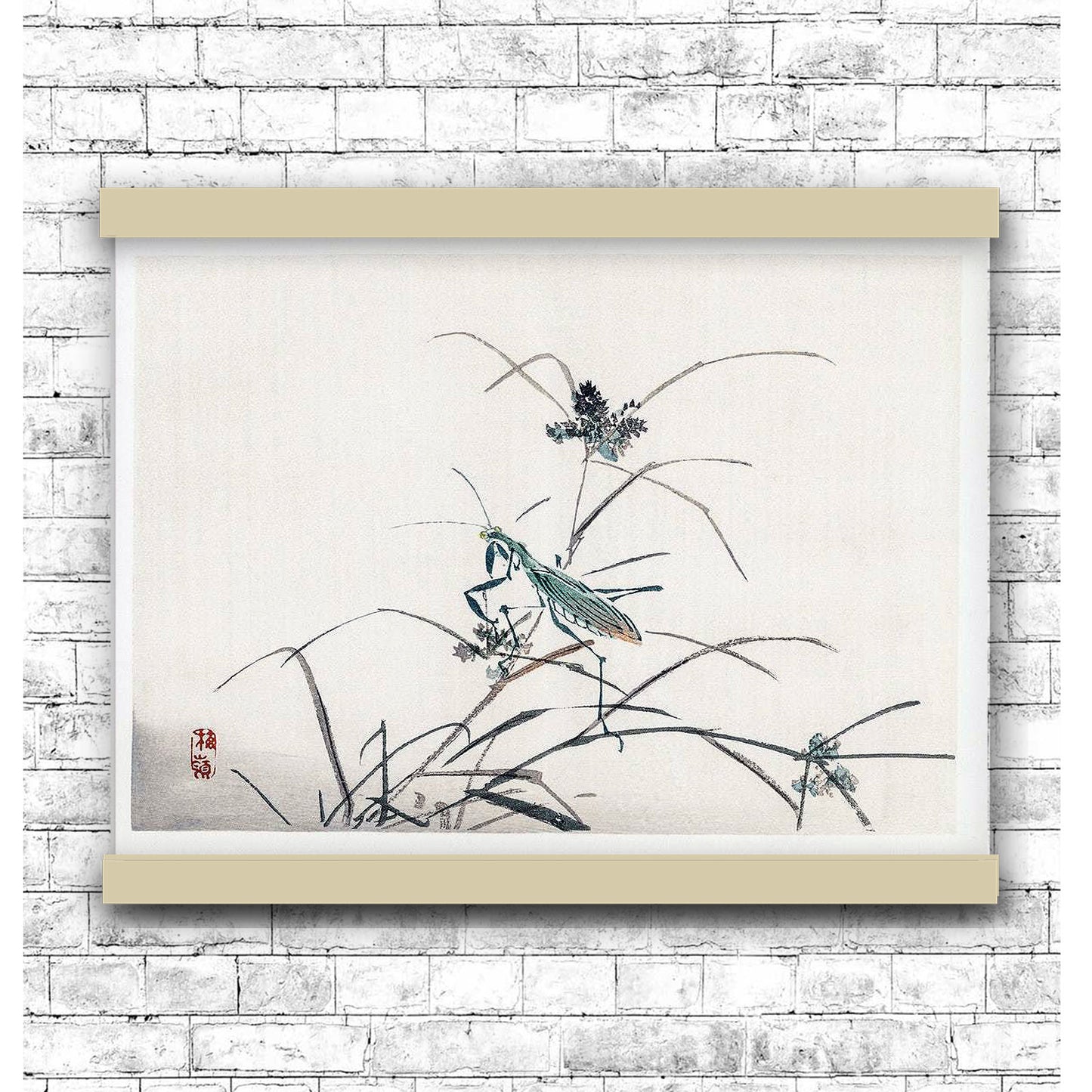 Grasshopper by Kōno Bairei (1913) | Hanging Canvas Art | Choice of Board Colors