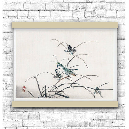 Grasshopper by Kōno Bairei (1913) | Hanging Canvas Art | Choice of Board Colors