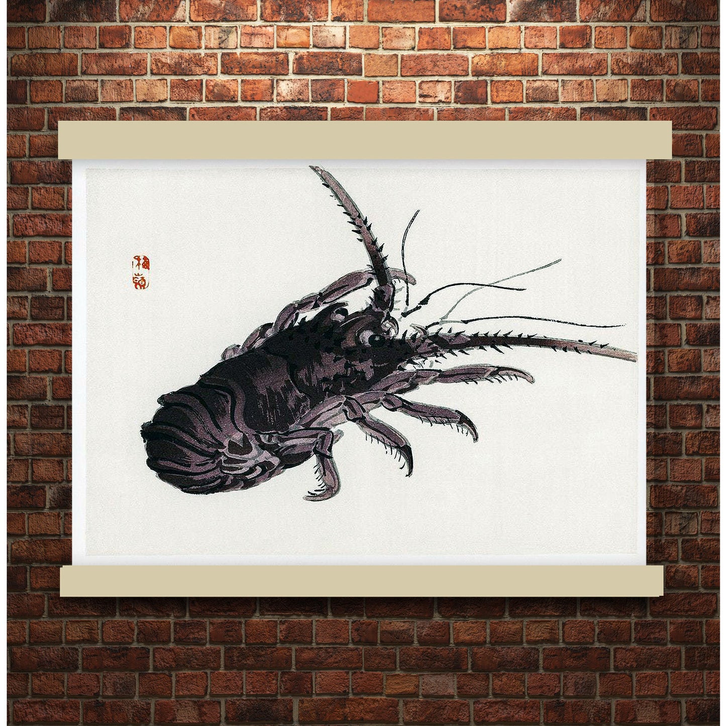 Crayfish by Kōno Bairei (1913) | Hanging Canvas Art | Choice of Board Colors