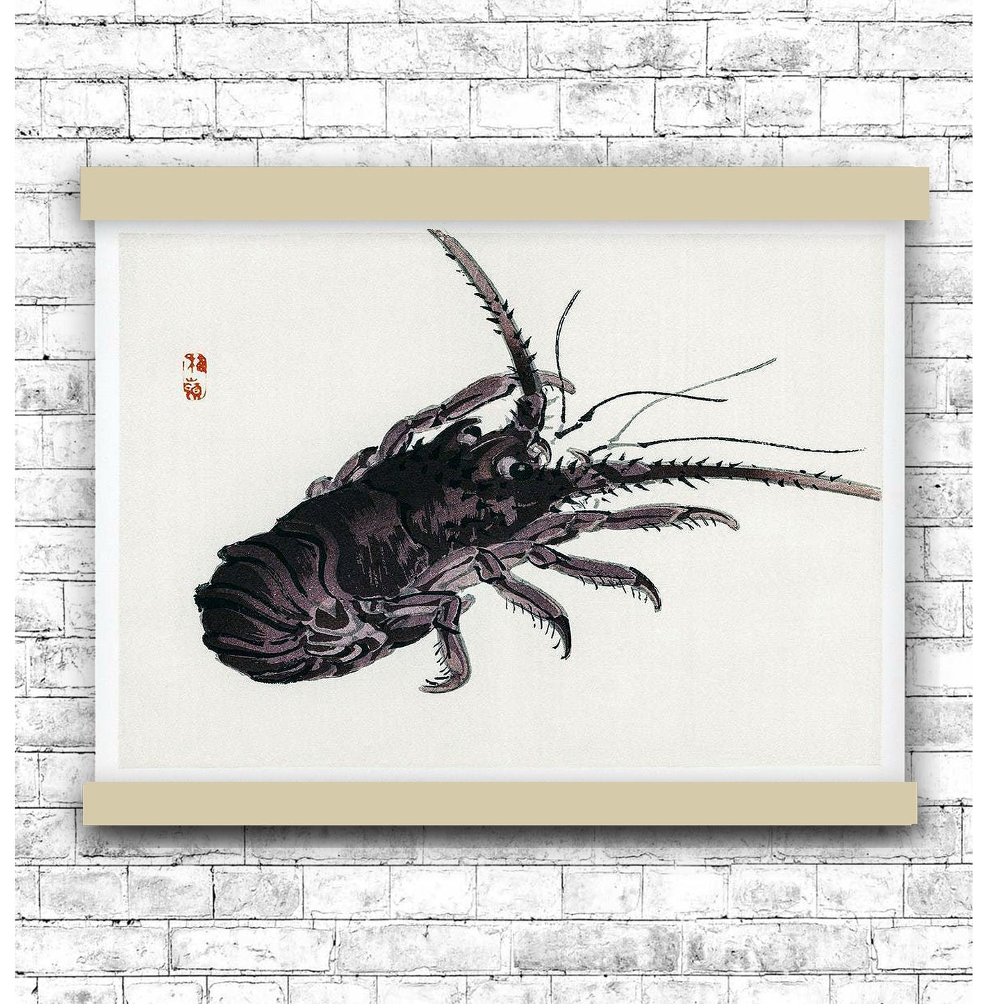 Crayfish by Kōno Bairei (1913) | Hanging Canvas Art | Choice of Board Colors
