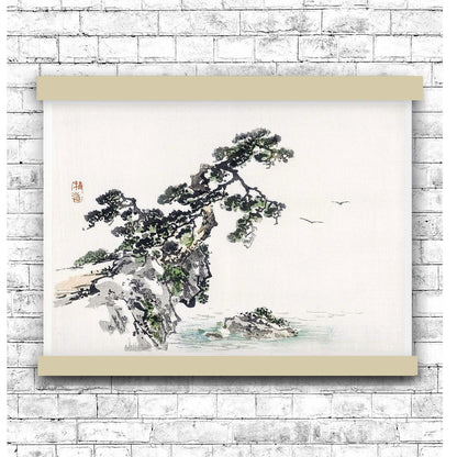 Cliff by Kōno Bairei (1913) | Hanging Canvas Art | Choice of Board Colors