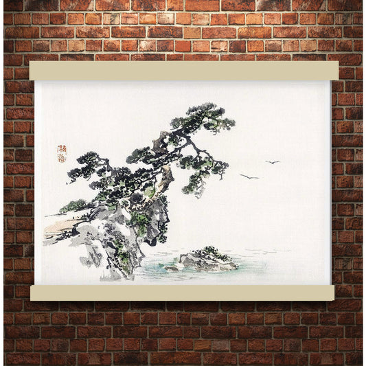 Cliff by Kōno Bairei (1913) | Hanging Canvas Art | Choice of Board Colors