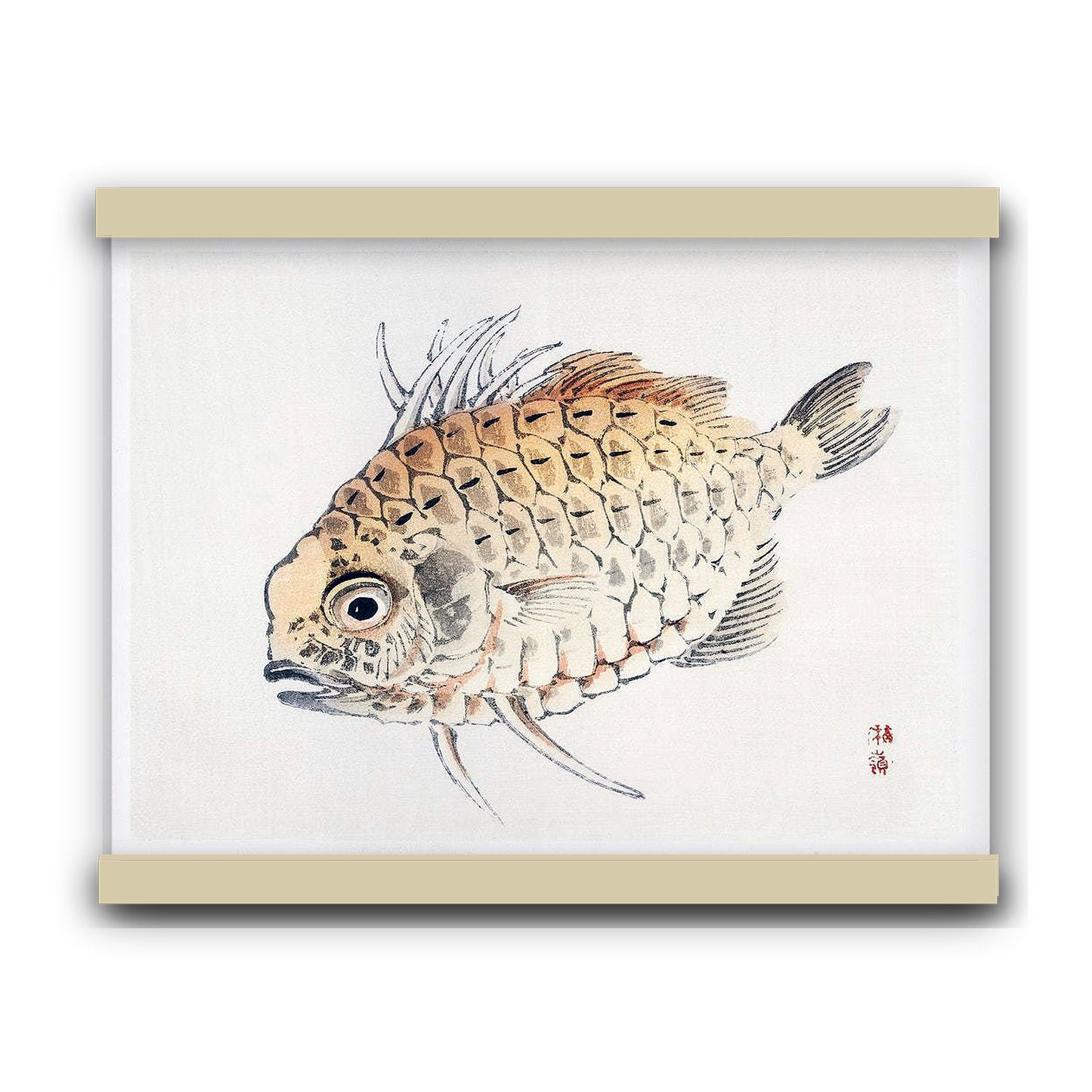 Fish by Kōno Bairei (1913) | Hanging Canvas Art | Choice of Board Colors