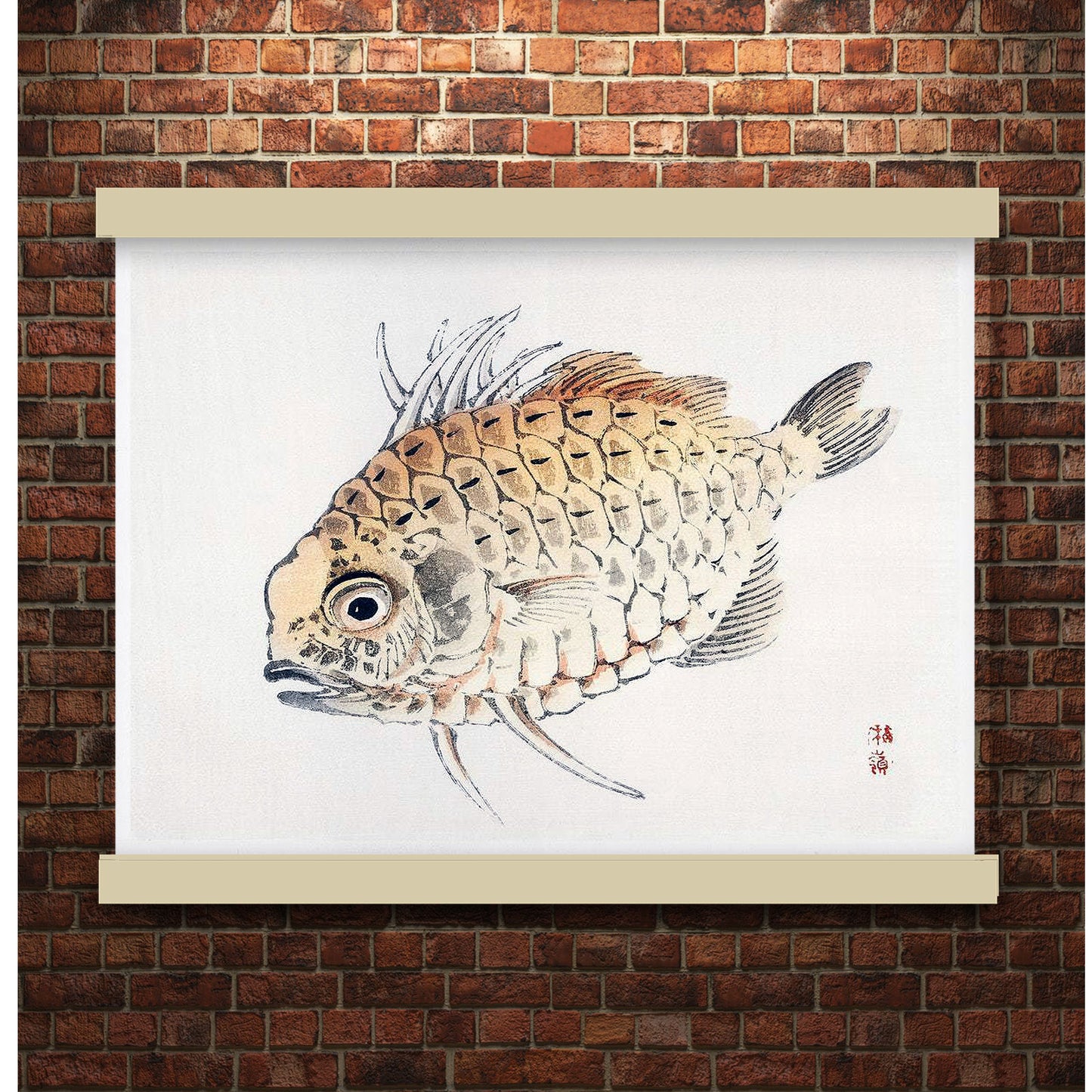 Fish by Kōno Bairei (1913) | Hanging Canvas Art | Choice of Board Colors